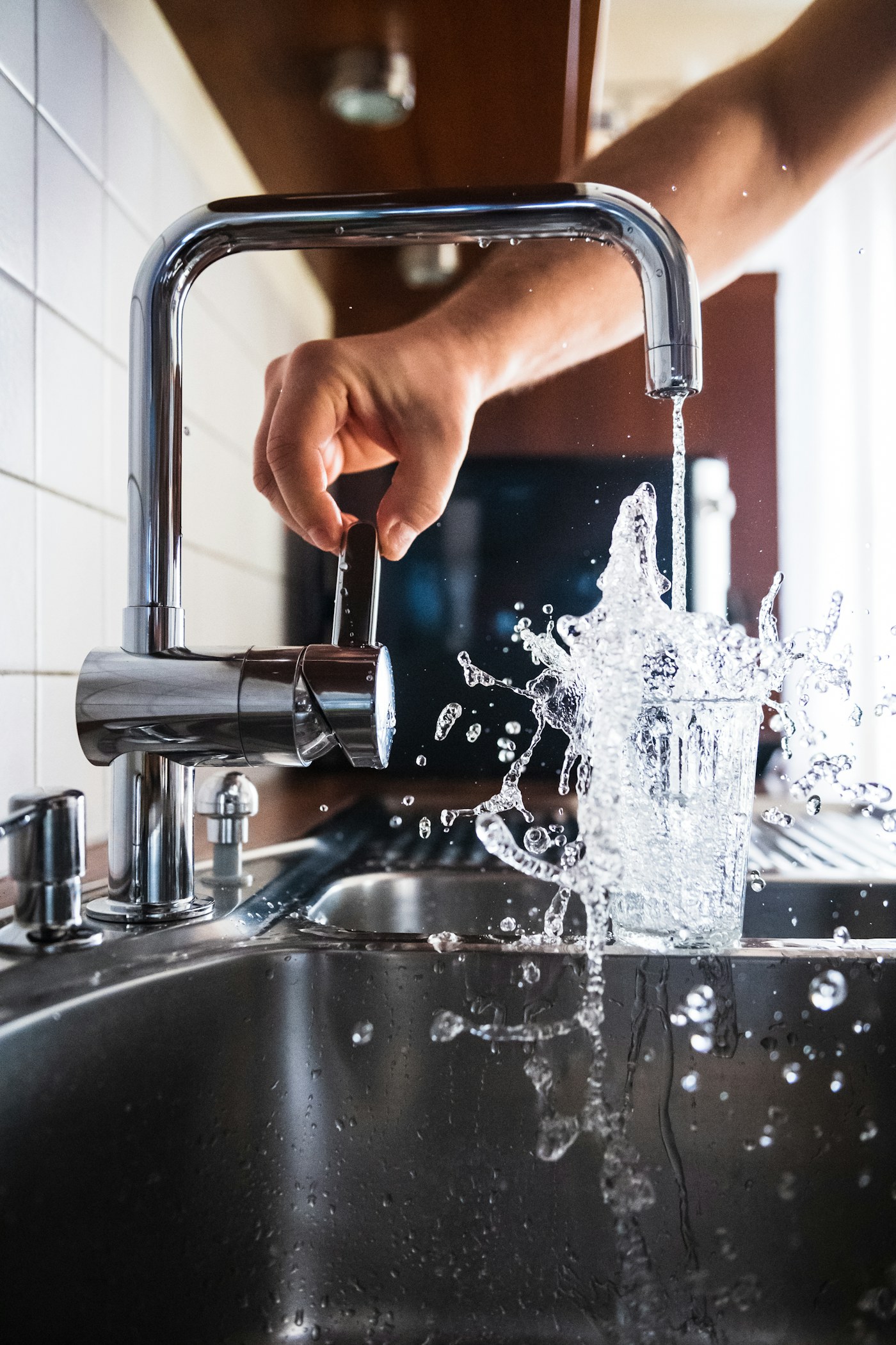 Plumbing tools and pipework in a professional service setting